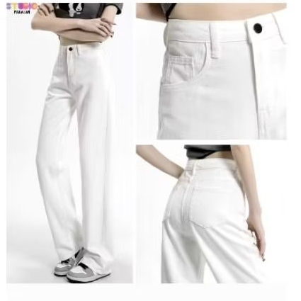 JEANS HIGH WAIST || CELANA JEANS PRELOVED || JEANS PUTIH || CELANA PANJANG || HIGH WAIST JEANS