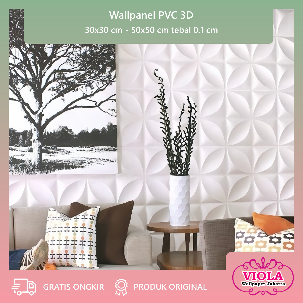VW Wallpanel PVC / Wall Panel PVC 3D / Wallpaper Dinding Dekorasi / WallPanel 3D Dinding PVC