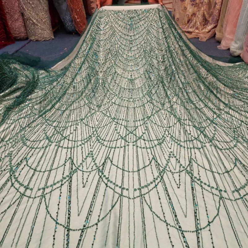 Kain Tulle Korea Full Payet Jepang/Tille Payet Kalung/Bahan Kebaya Gaun