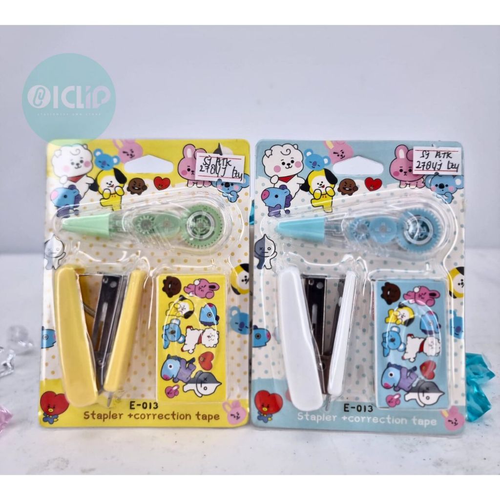 STAPLER / HEKTER & TIPE X MINI SET 3 IN 1 Motif BTS  BT21