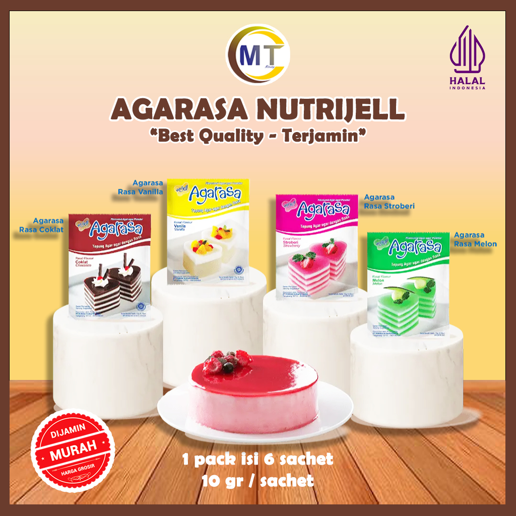 

Agar Rasa Nutrijel 1 pack Agarasa Sachet Rasa Coklat, Vanila, Strawberry, Melon Agar Agar Nutrijell Pudding