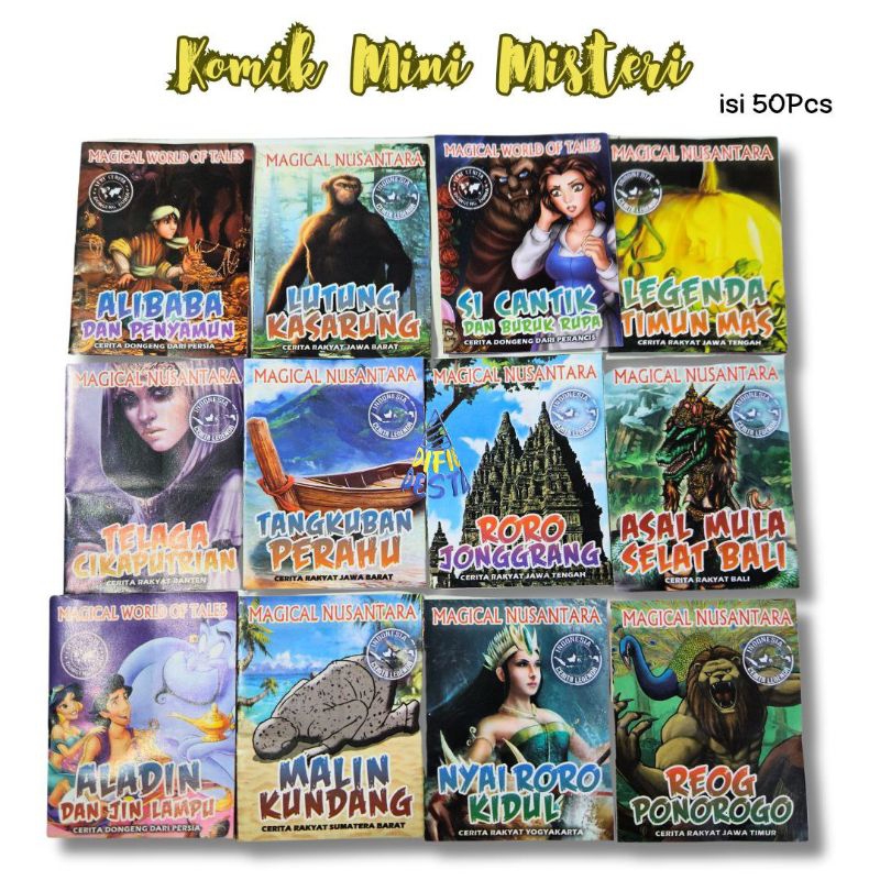50Pcs Komik mini musteri/horor/cerita legenda