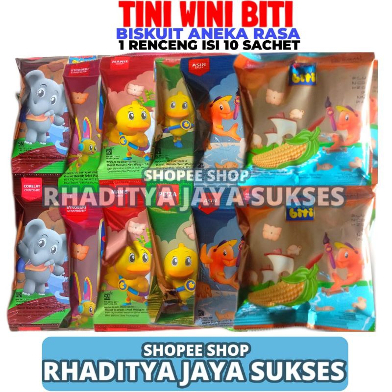 

Biskuit Tini Wini Biti 1 Renceng Isi 10 Sachet