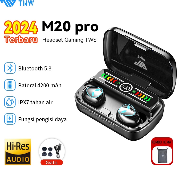 TNW M2Pro Bluetooth Headset Earphone LED Power Display TWS Earbuds In Ear Wireless Headphone with 42