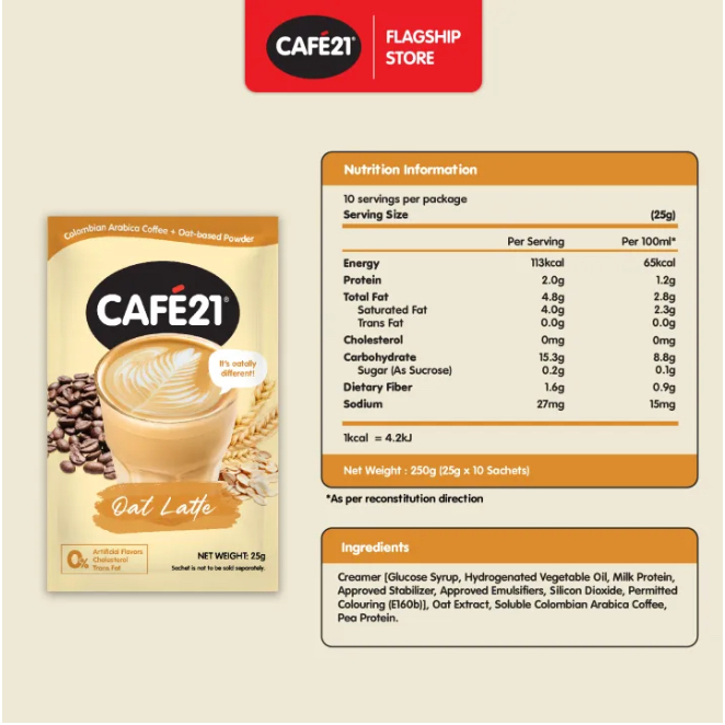 

GFD CAFE 21 Flat White Deluxe 2in1 Instant Coffee Mix Kopi CAFE21