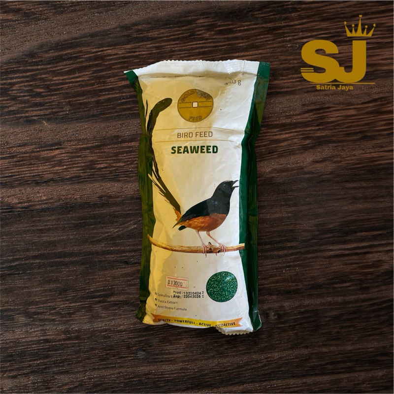 Pakan Burung Gold Coin Hijau Seaweed / Rumput Laut 450 gram