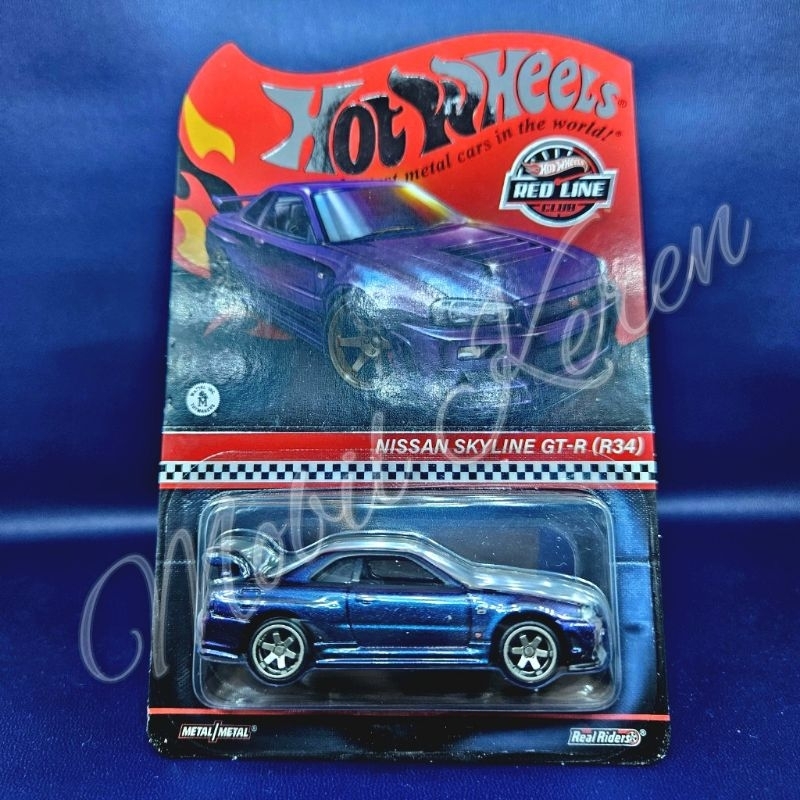diecast Hot Wheels RLC 2023 Nissan Skyline GT-R (R34) purple blue chameleon ban karet