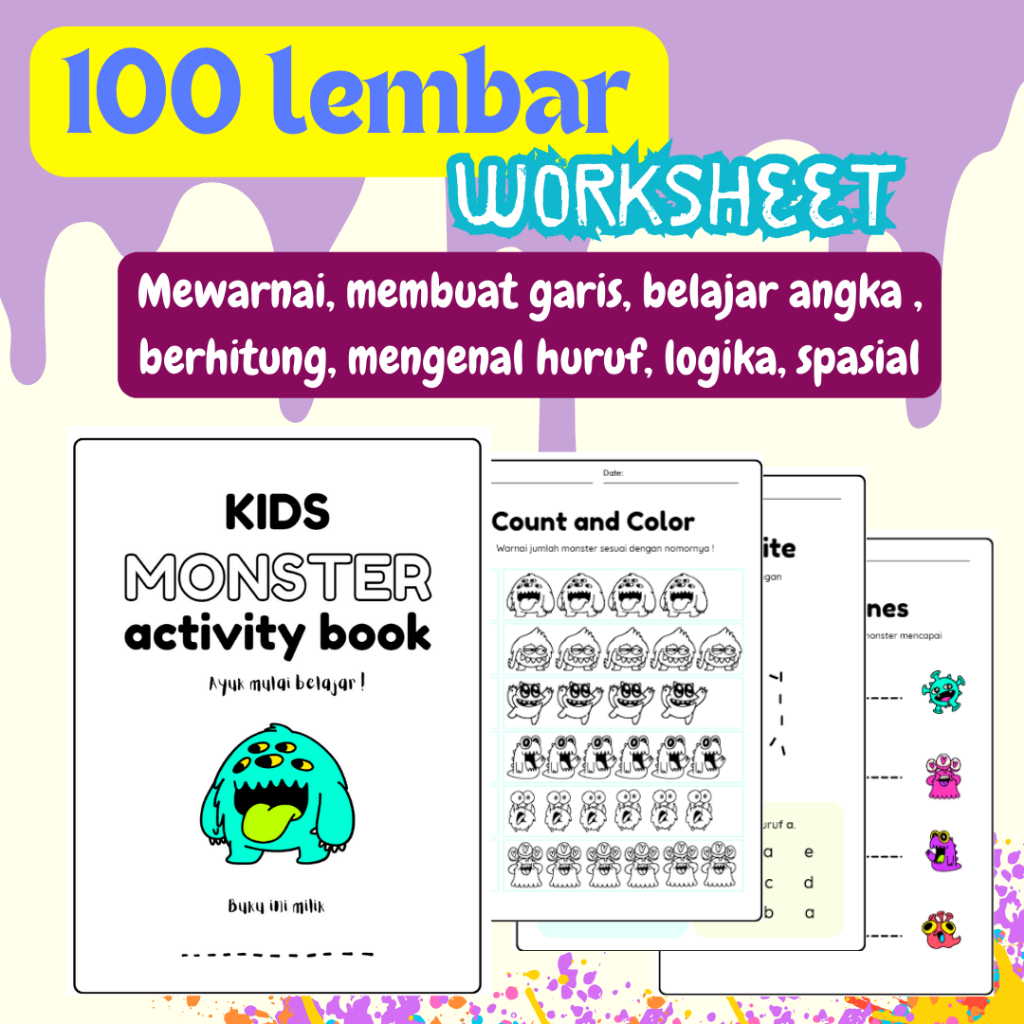 Worksheet Printable Kegiatan Anak Usia 2 3 4 5 6 Tahun TK PAUD PRESCHOOL SD PDF