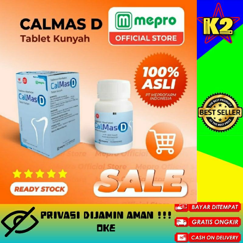 CalMas D 1 Box 30 Tablet Vitamin D 400 IU - Memelihara Kesehatan Tulang dan Gigi