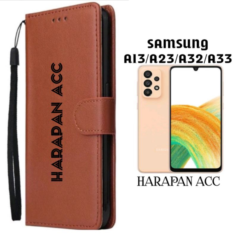 Flip Model Dompet Samsung A13/A23/A32/A33 Case Flip Cover Wallet Sarung hp model dompet kulit Premiu