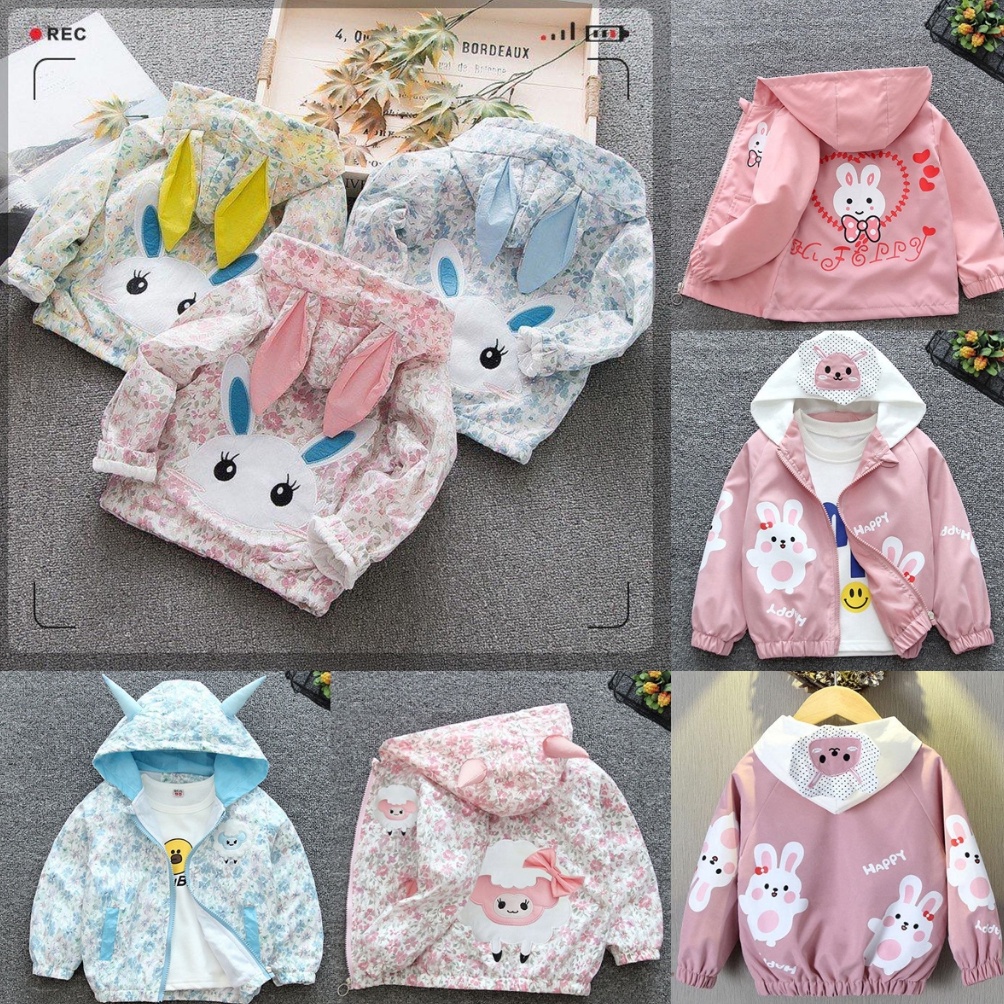 Jaket Rabit Hodie Anak Cewek import   6 Tahun g V7O9