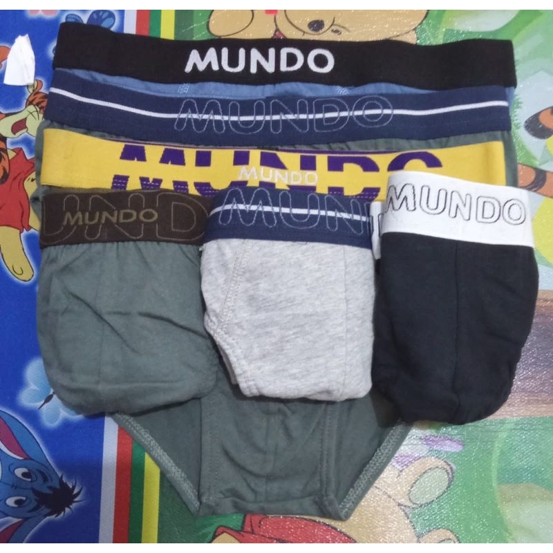 5PCS Celana Dalam CD Sempak pria Mundo brief bahan adem Warna Random Underwear Pria