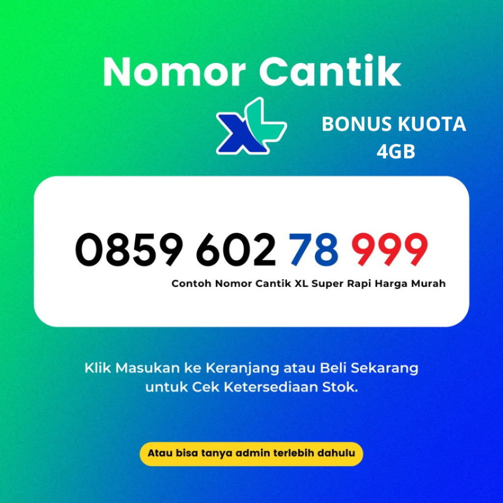 Nomor Cantik Xl Rapi - Nomor Cantik Xl Murah Seri Triple Bonus Kuota 4GB