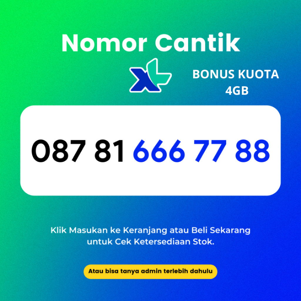 Nomer Cantik XL Murah dan Rapi Support 4G LTE - Kartu Perdana XL Axiata Cantik Murah dan Rapi Seri T