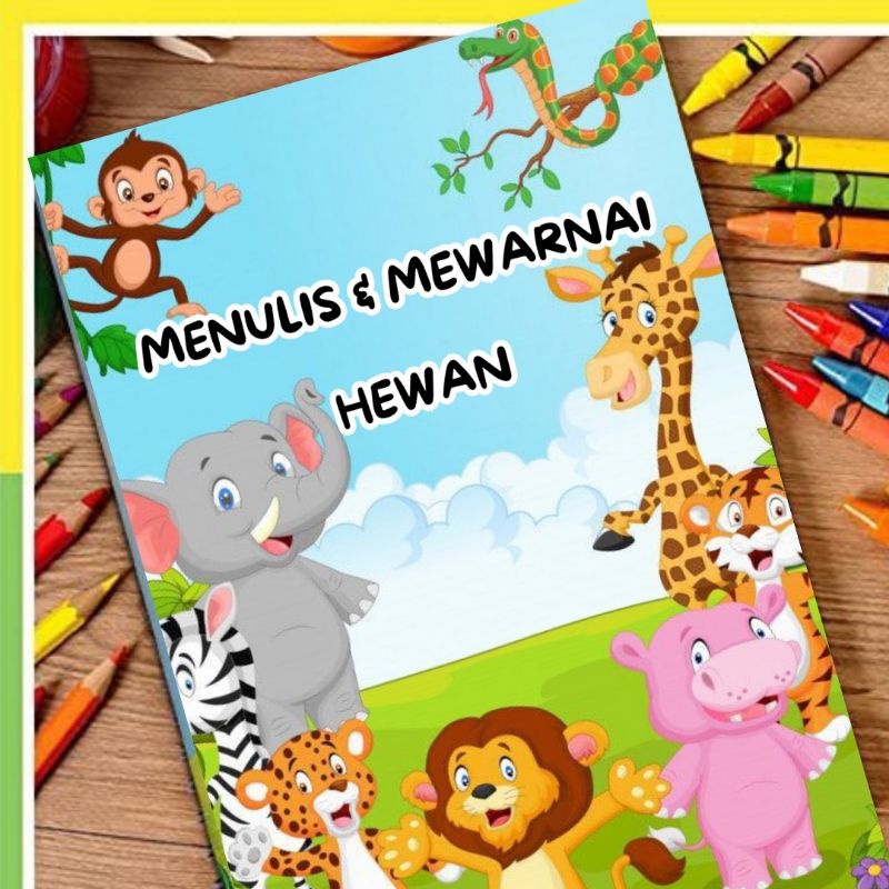 

Buku Menulis dan Mewarnai Hewan Anak Pra TK Anak Paud