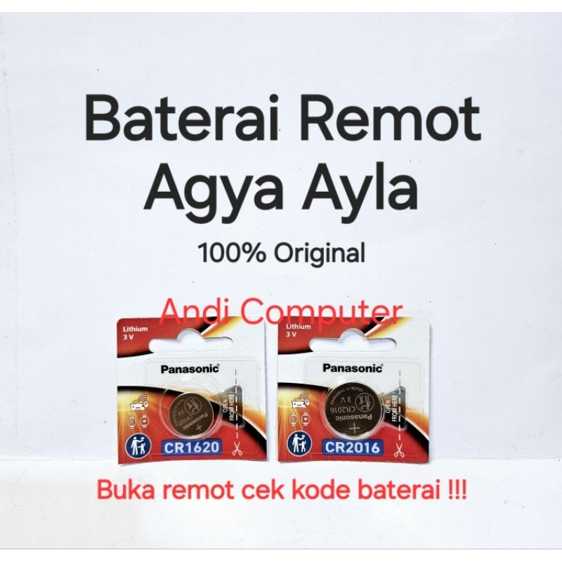Baterai Kontak Remot Mobil Keyless Agya Ayla Original Panasonic CR2016 CR1620
