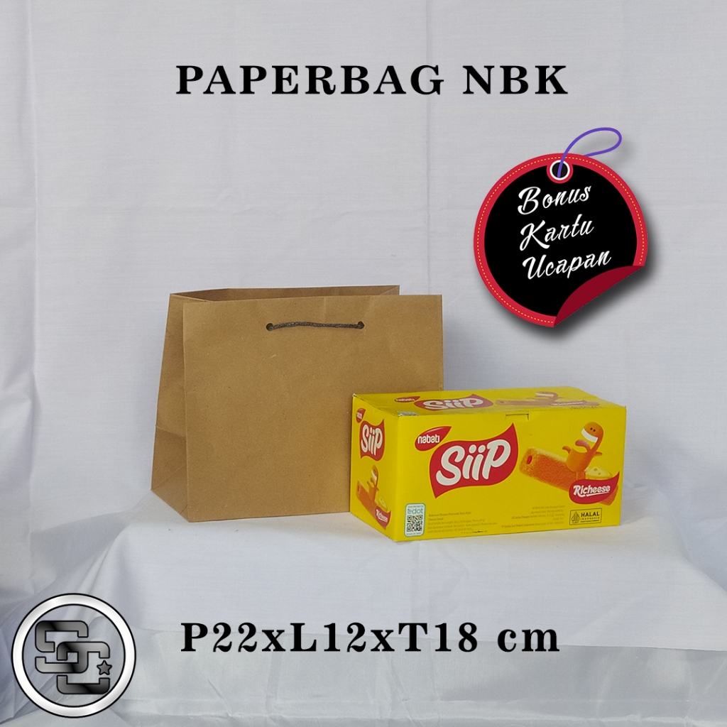 

PAPERBAG BONUS KARTU UCAPAN UKURAN R-13 (P22 X L12 X T18 CM) UNTUK JAJAN SIIP KOTAK