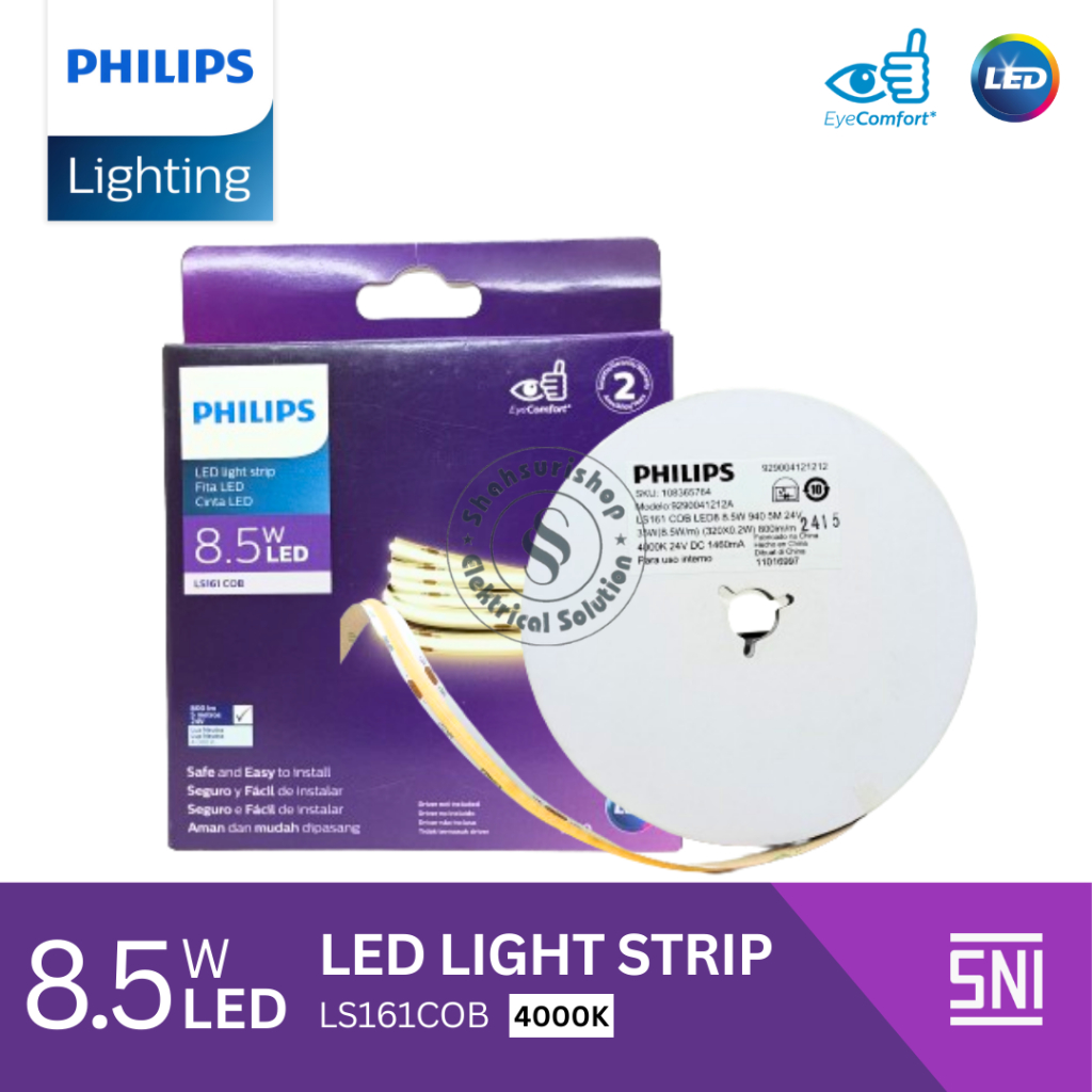 PHILIPS LED LIGHT STRIP LS161 8.5W 13W COB 5 METER LAMPU LED FLEXIBLE PITA 5M 24V