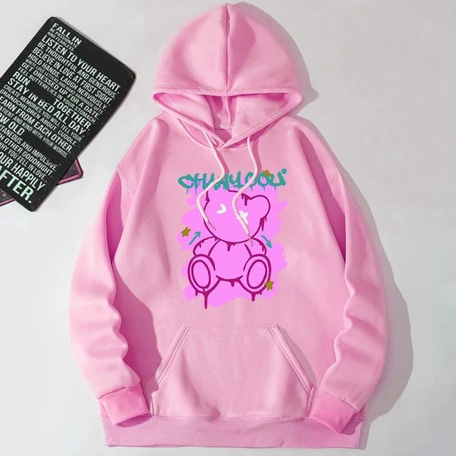 Hoodie Anak Kekinian DESIGN PINK BEAR NEW HIP HOP Hoodie Polos Cewek Cowok Jaket Bomber Baju Hangat 