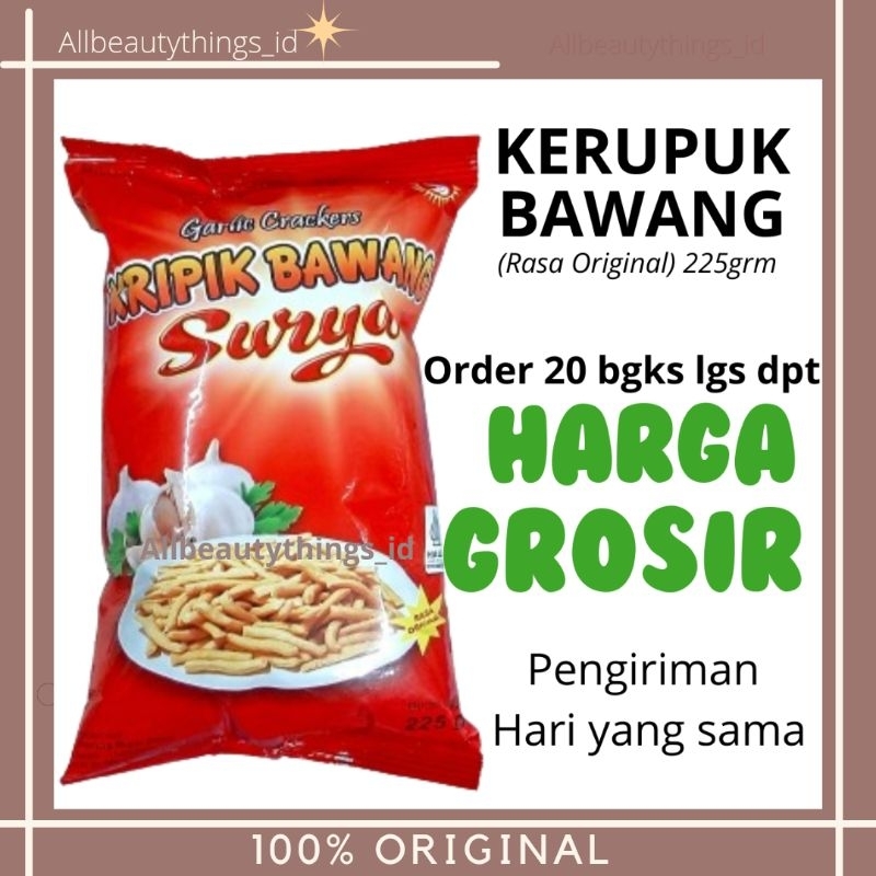 

Kerupuk bawang SURYA rasa Original 225 grm