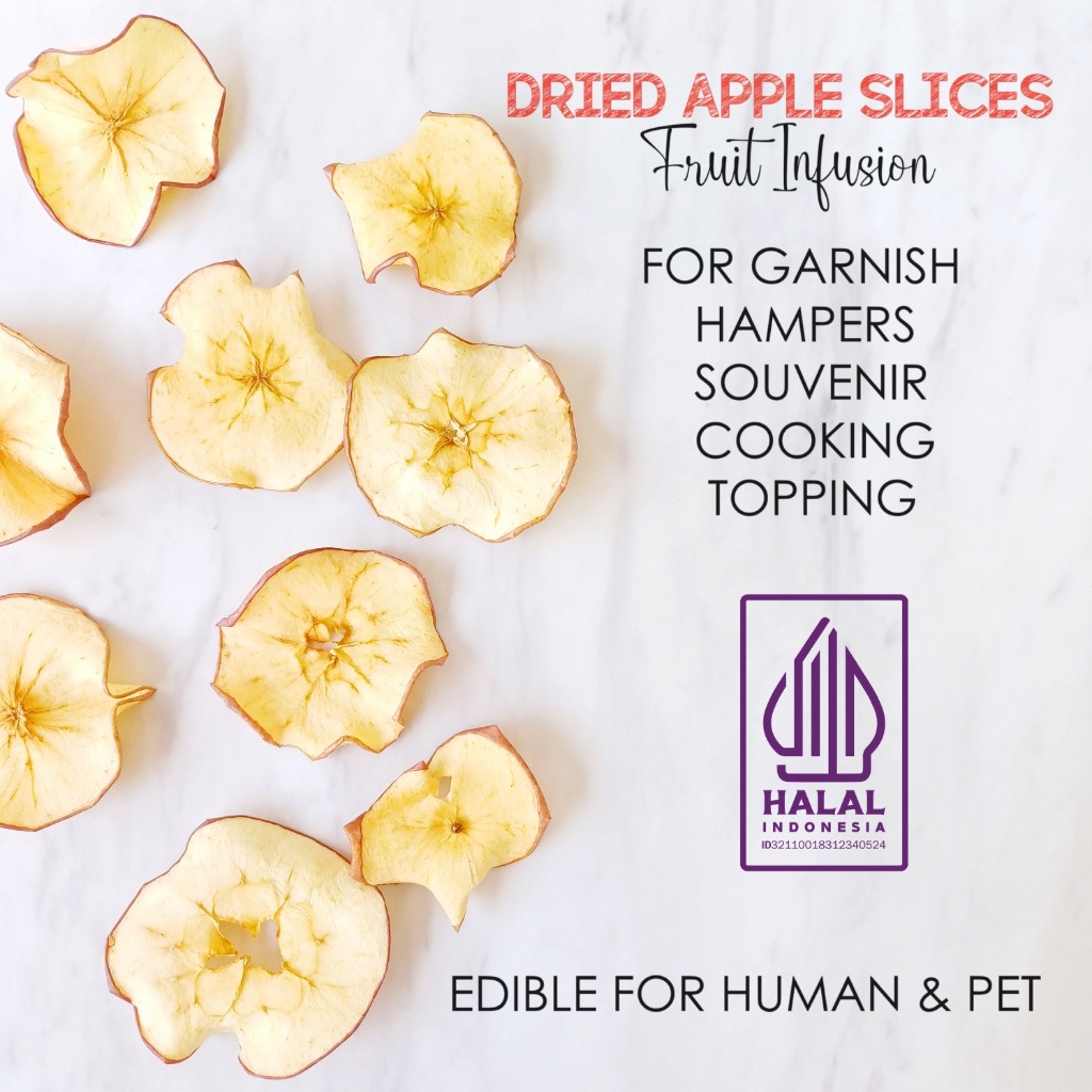 

Dried Apple Fruit Tea/Dehydrated Apple Slices/Buah Apel Kering Premium 50 gram