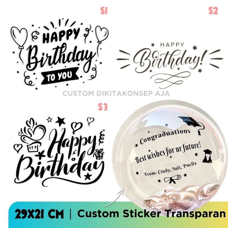 

STICKER CUSTOM TULISAN HAPPY BIRTDAY BALON PVC