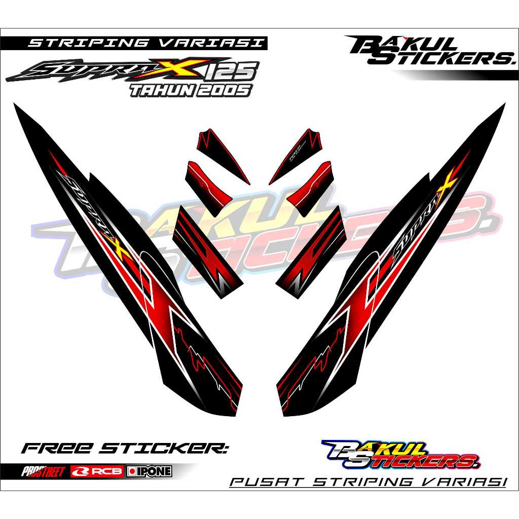 STRIPING VARIASI HONDA SUPRA X 125 / STICKER LIST MOTOR HONDA SUPRA X 125 TAHUN 2005