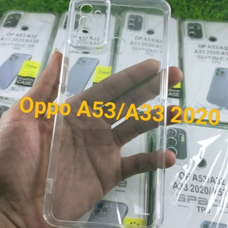 softcase bening transparan tipe HP oppoA53/A33 2020 casing airbag protec camera