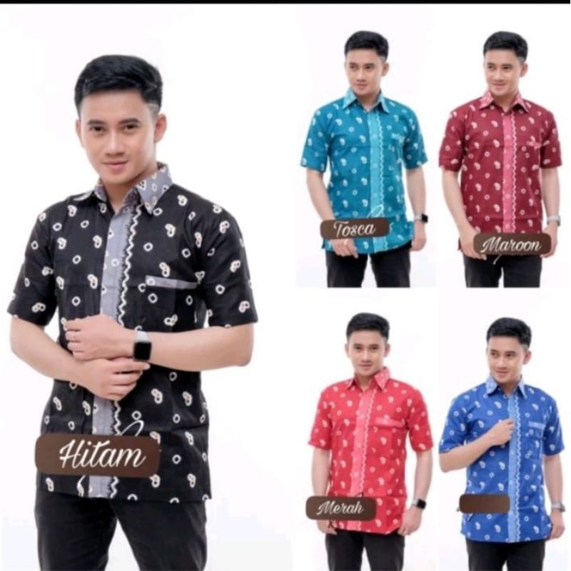 

Bakaranandia - Kemeja Jumputan Pria Lengan Pendek - All Size Casual & Trendy