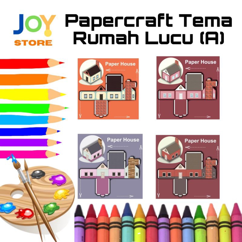 

Papercraft Kertas Lipat untuk Aktivitas Anak 21 x 21 cm (Kotak) 150 gsm - Kertas Melipat Tema Rumah Lucu A Toko Joy Store