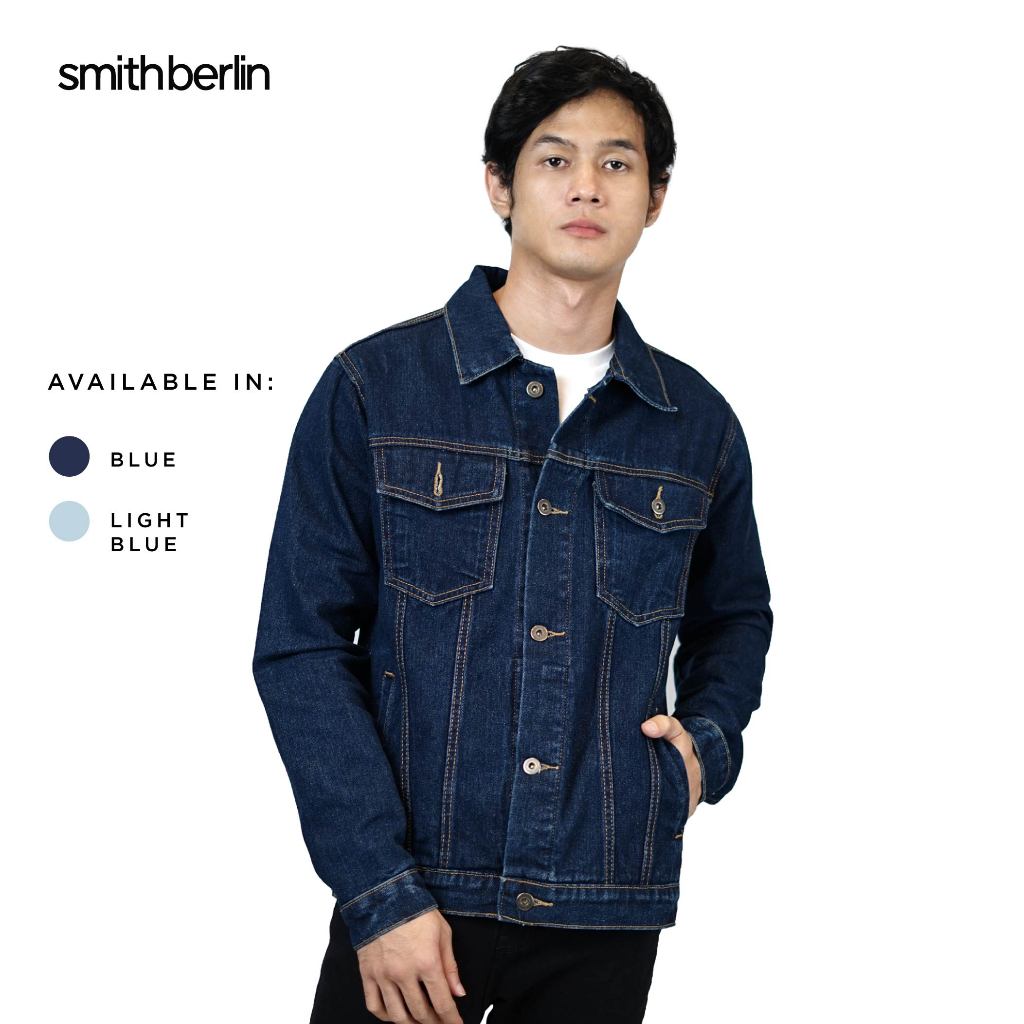 Smith Berlin Jaket Dre Denim Pria Slim Fit Polos Premium Tebal Nyaman
