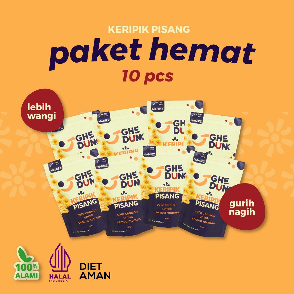 

PAKET HEMAT RESELLER Keripik Pisang 10 Pcs ORIGINAL MANIEZ GHEDUNK