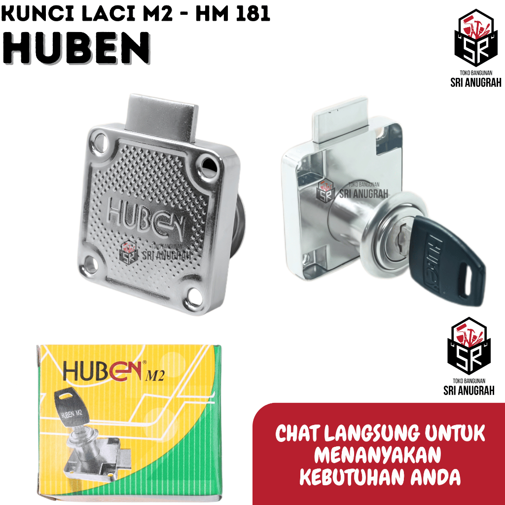 HUBEN Kunci Laci Pintu Lemari Loker HM2 HM-181 19MM