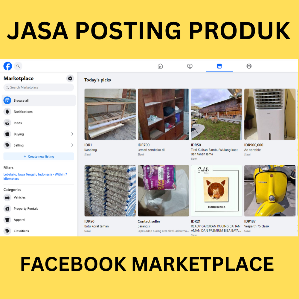 Posting massal FB Facebook Marketplace