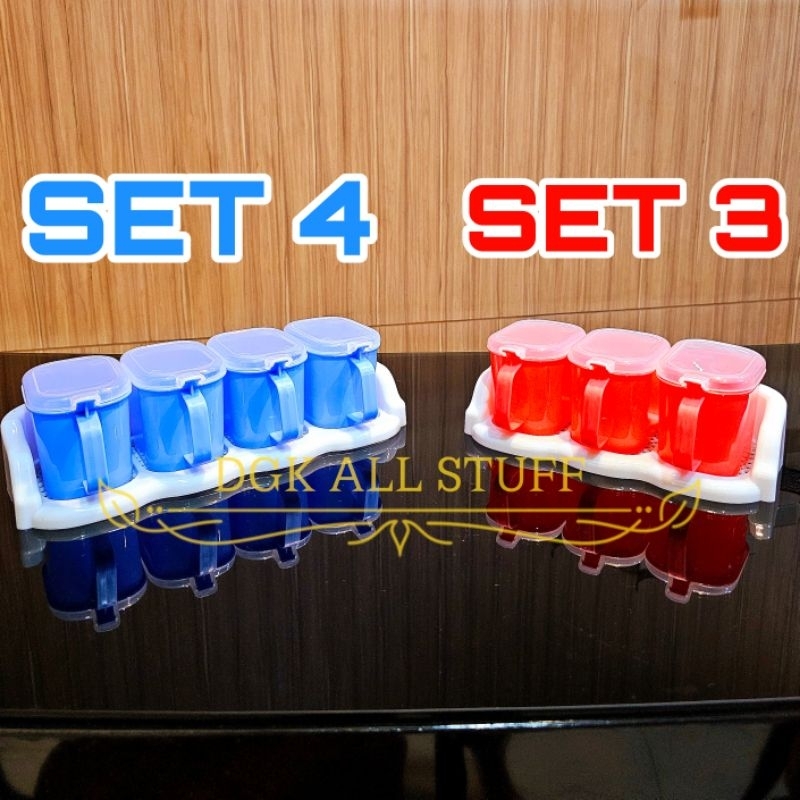 Unik Rak Kotak Tempat Toples Penyimpanan Bumbu Gantung Tempel Dinding Rempah Dapur Wadah Gula Garam