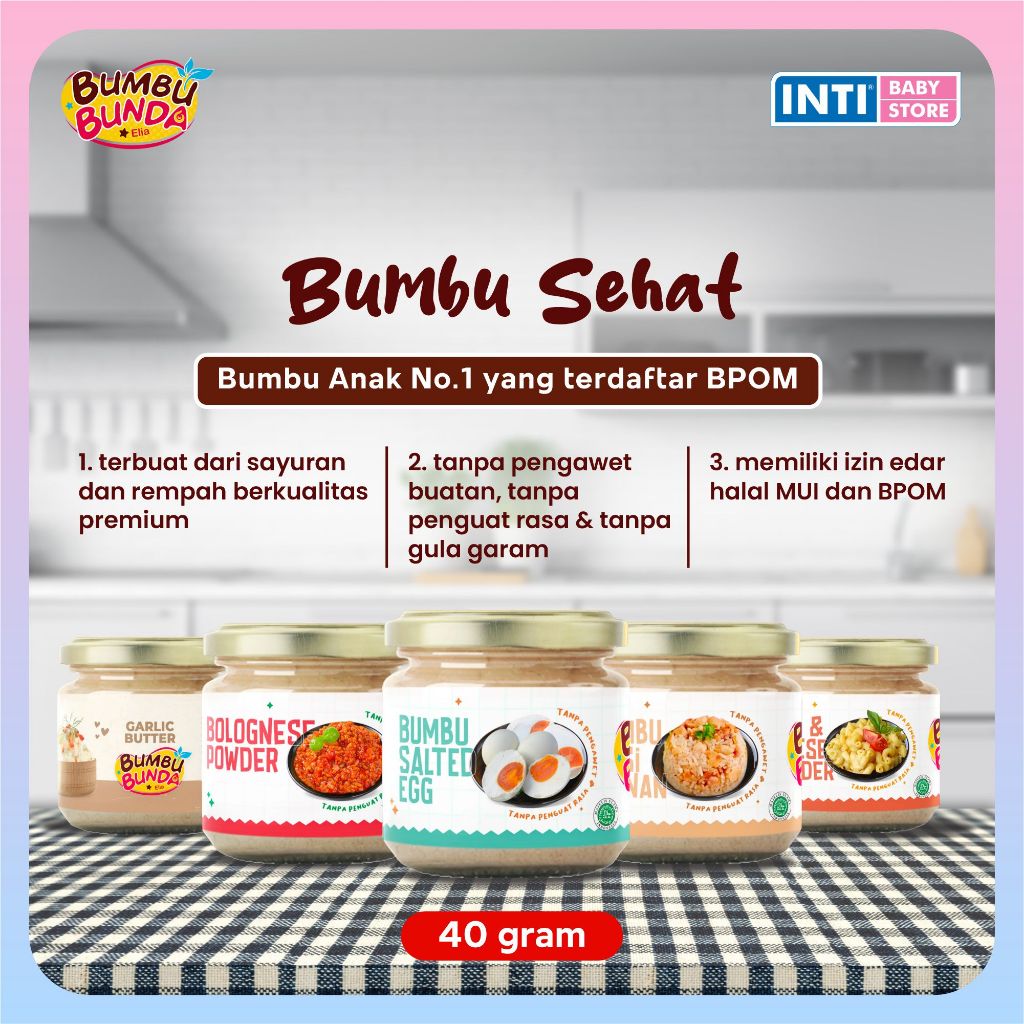 

Bumbu Bunda by Elia - Bumbu Dasar Makanan MPASI Non MSG & Pengawet 40g