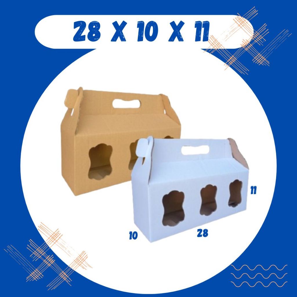 

Box 28x10x11 Jinjing (KUKER TOPLES JAR 500ml Isi 3) Gable Box Kardus Kue Kering / Idul Fitri /Hampers / Lebaran / Gable Box Polos/Motif