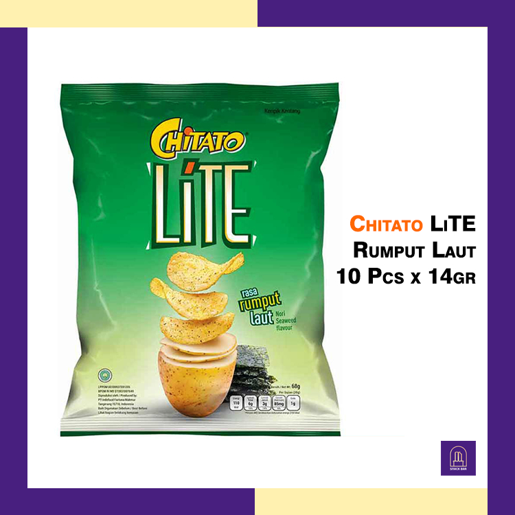 

Chitato Lite Rumput Laut 14gr x 10 Pcs - Chitato Lite Lays 14gr Rumput Laut