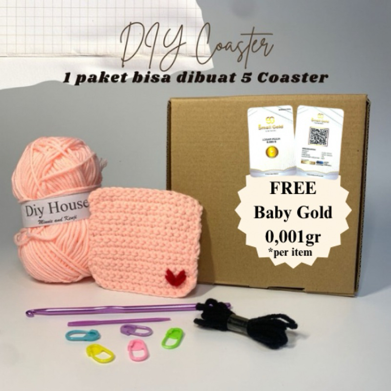 ANTI STRESS KIT Diy crochet kit Diy rajut mudah diy kit rajut pouch rajut dompet rajut coaster hobby