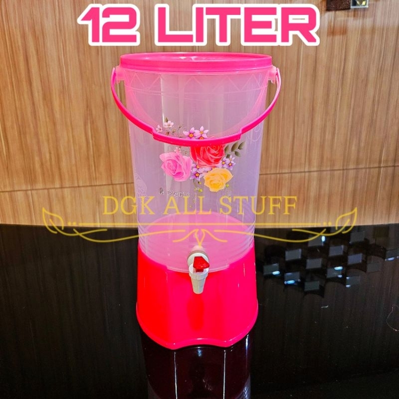 Dispenser Tempat Wadah Teko Galon Air Minum Es Buah Sirup Teh Keran Kran Berkeran Berkran 12 Liter 1