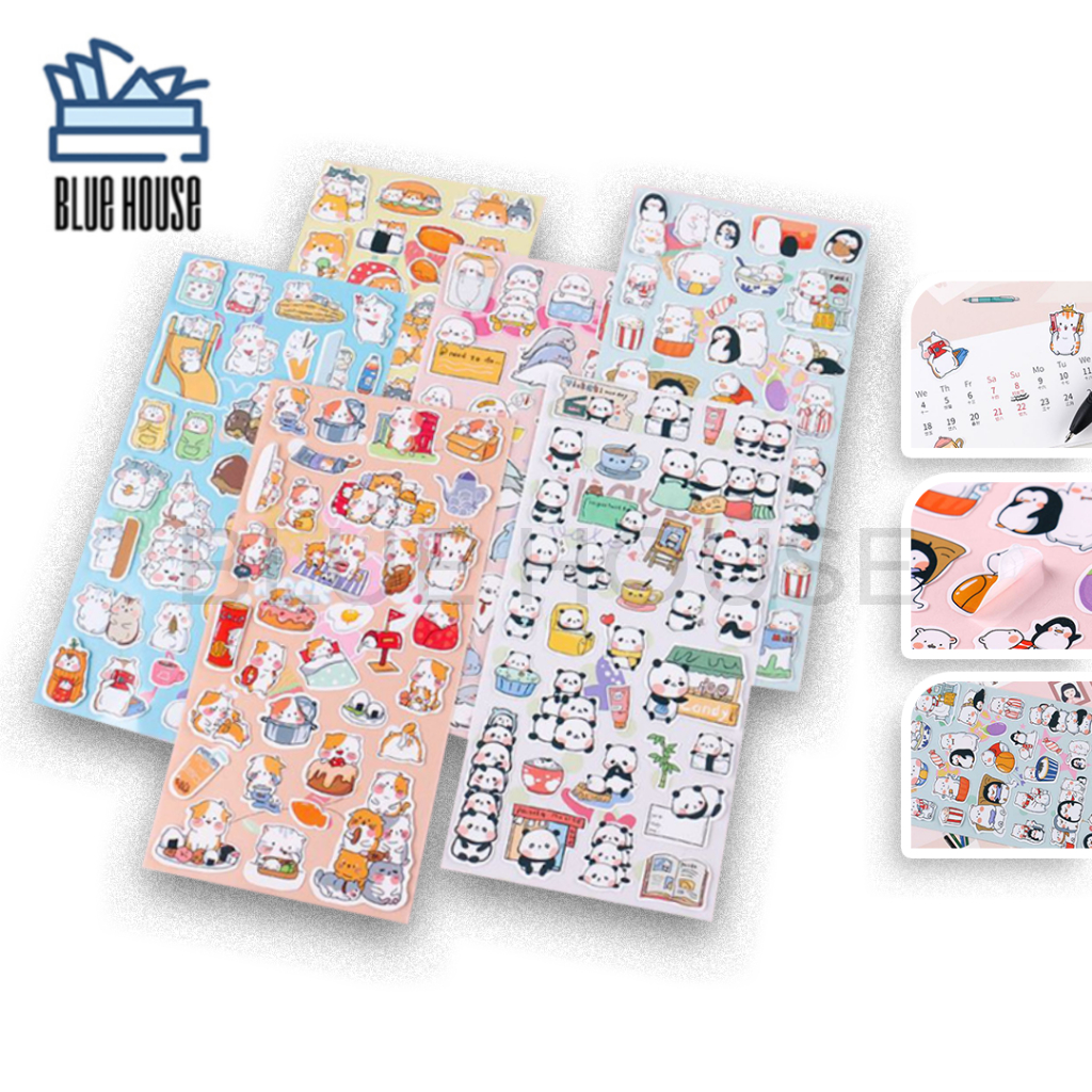 

Sticker HIasan Motif Hewan Penguin Panda Hamster Lucu Tempelan Buku Laptop Aestehtic Hadiah Anak