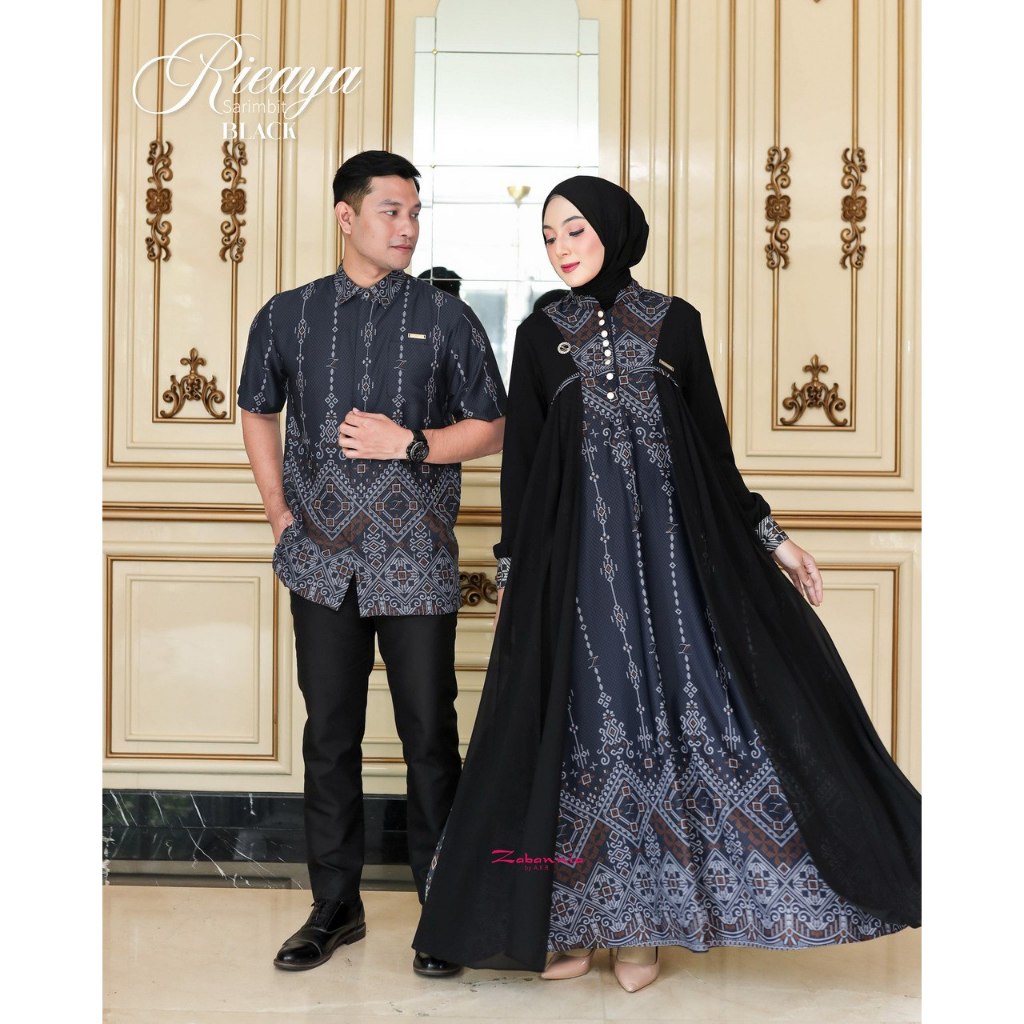 Couple koko dan dress rieaya by zabannia / baju muslim couple