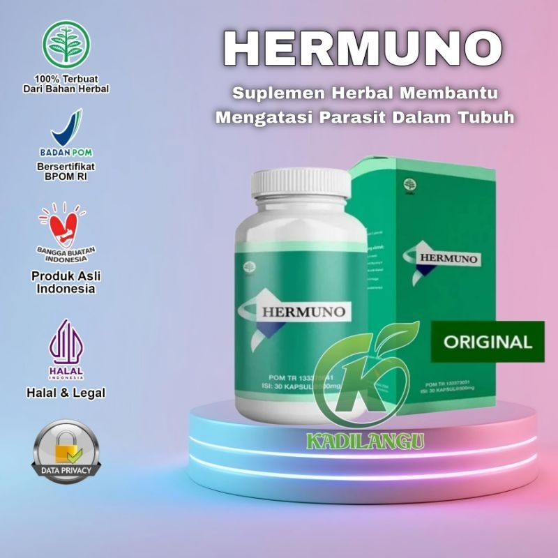 HERMUNO ASLI 100% ORIGINAL BPOM HERMUNO OBAT HERBAL ANTI PARASIT HERMUNO MEMBASMI PARASIT DALAM TUBU