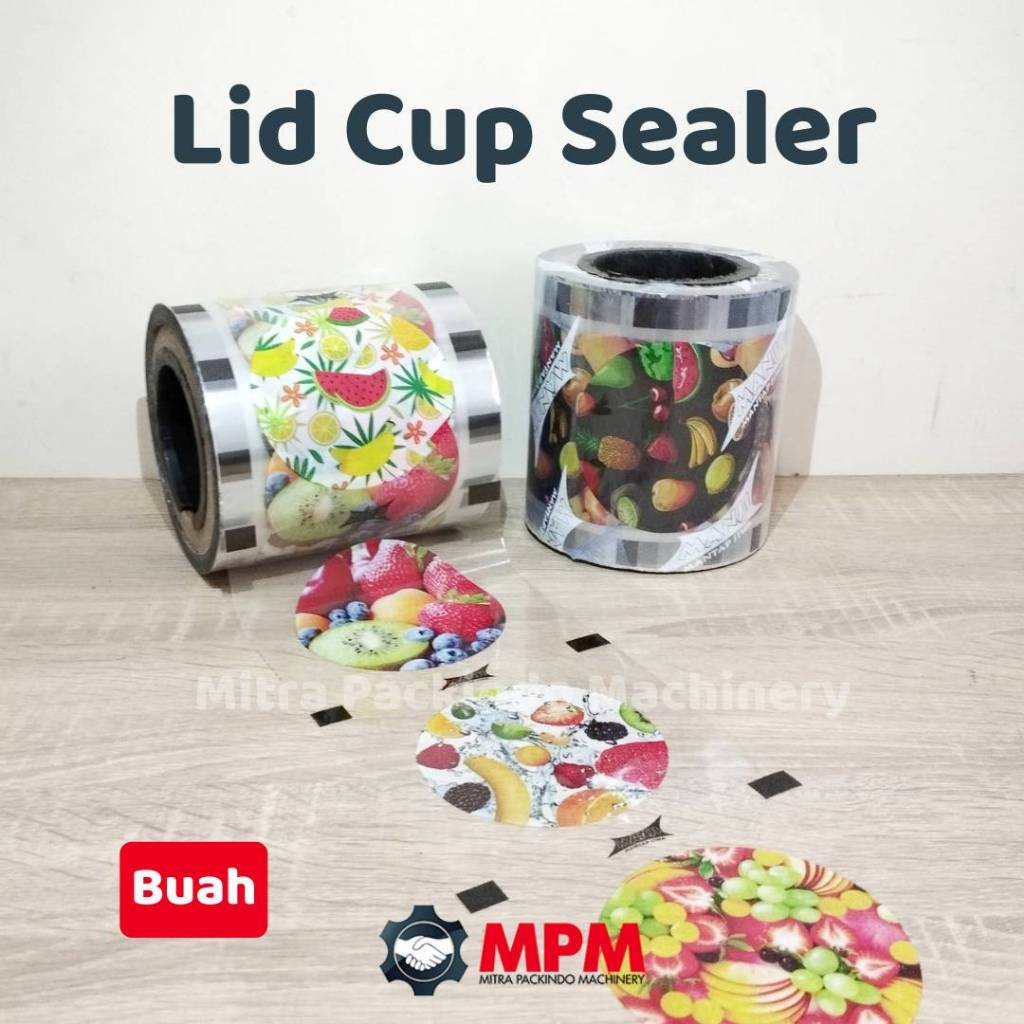 Lid Cup Buah Banyak Motif / Plastik Tutup Gelas Jus Buah