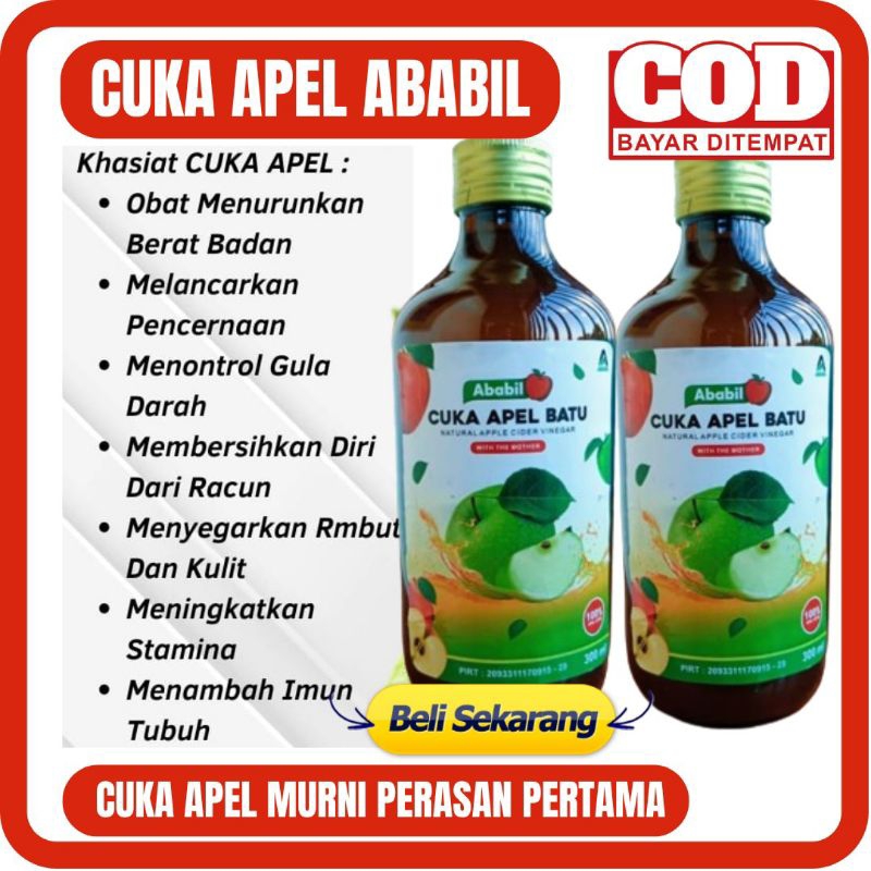 

CUKA APEL ABABIL 300 ML - CUKA APEL BATU 300 ML CUKA APEL BATU MALANG CUKA APEL ABABIL CUKA APEL MURNI 100% ORIGINAL
