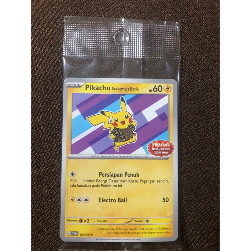 Original Merchandise Pikachu Berkemeja Batik Indonesia Sealed