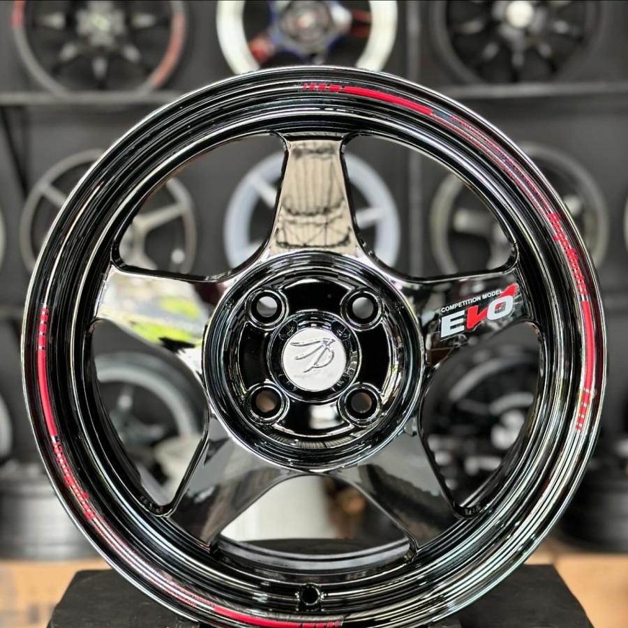 velg mobil r15 EVO REGAMASTER BLACK CHROME velg ring 15 freed brio ignis mobilio vios city