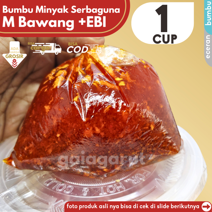 

Bumbu MINYAK Bawang Plus EBI MERAH 1CUP serbaguna untuk Kuah Boci Cuanki by GG (Bisa COD/Grosir/Kargo)