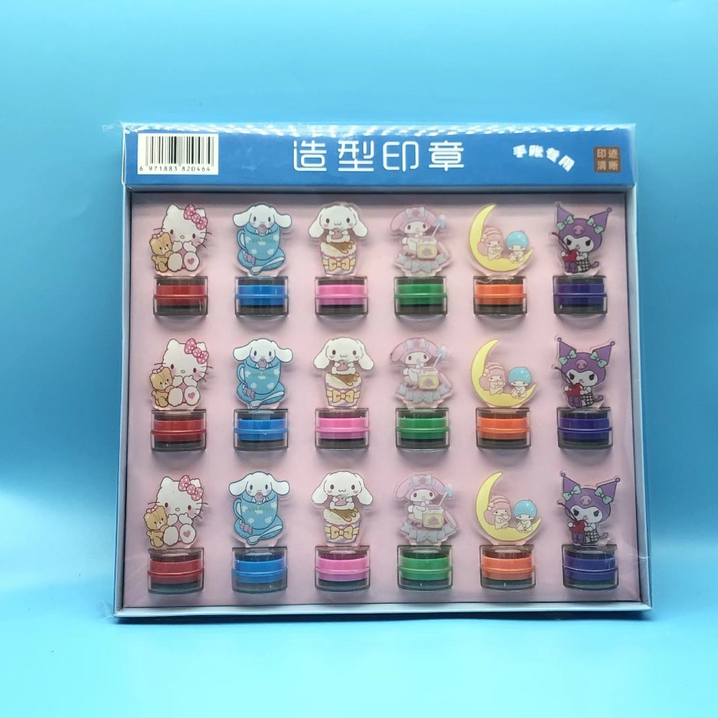 

Stempel Karakter Sanrio, Hadiah Anak Stempel Karakter Kuromi, Melody, Cinnamorol, Pompurin, Hello Kitty