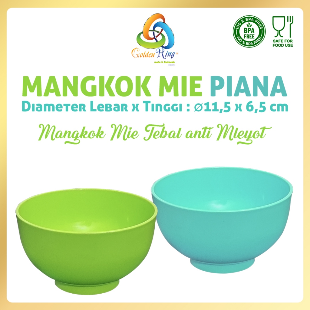 ( 6 PCS ) Mangkok Plastik / Mangkok Lucu / Mangkok Kuah / Mangkok Mie Piana